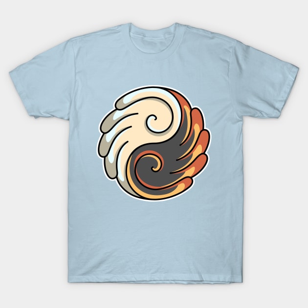 Yin Yang Angel and Demon Wings T-Shirt by freeves